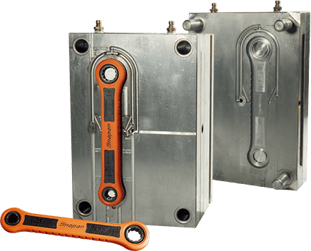 Overmolding injection molding tool