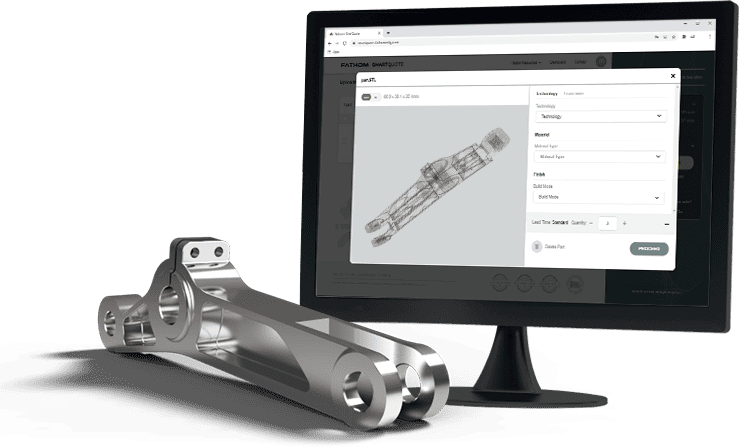 CNC part with CNC design in SmartQuote